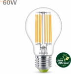 Signify Philips Classic LED Filament-Lampe, transp., 60 W A60 E27 x 3P