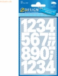 10 x Z-Design Zahlen wetterfest 2 Bogen Schrift Univers Bold 71pt wei&szlig;