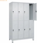 CP Spind Classic PLUS doppelt 4Abteile 1950x1200x500mm lichtgrau/licht