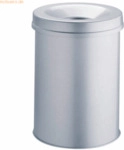 Durable Papierkorb Safe rund 15l metallic silber
