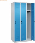 CP Spind Classic PLUS 3 Abteile 1850x900x500mm lichtgrau/lichtblau