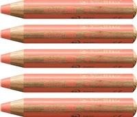 Stabilo 880/301-5, 5 x Stabilo Holzfarbstift woody 3 in 1 10mm pastellrot