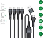 4Smarts 4smarts USB-C/A Multi-Ladekabel 4in2 1,2m, schwarz