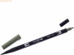 6 x Tombow Dual-Fasermaler ABT mit Rundspitze/Pinselspitze grey green
