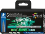 Staedtler Pigment brush pen Greens & Turquoises 6 St&uuml;ck