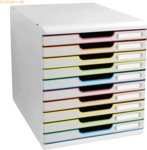 Exacompta Schubladenbox Modulo 302913D A4+ 10Sch&uuml;be wei&szlig;/harlekin/wei&szlig;