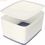 Leitz Aufbewahrungsbox MyBox Gro&szlig; A4 mit Deckel ABS wei&szlig;/grau
