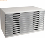 Exacompta Schubladenbox Modulo A3 10 F&auml;cher Classic lichtgrau/steingra