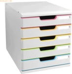 Exacompta Schubladenbox Modulo 301913D A4+ 5 Sch&uuml;be wei&szlig;/harlekin/wei&szlig;