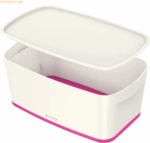 4 x Leitz Aufbewahrungsbox MyBox Klein A5 mit Deckel ABS wei&szlig;/pink