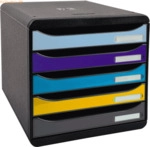 Exacompta Schubladenbox BIG-BOX PLUS 3094202D 5 Sch&uuml;be schwarz/farbig
