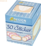 6 x Z-Design Sticker auf Rolle Motiv Homemade 6 Motive rechteckig & ru