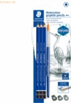 10 x Staedtler Aquarellstift Mars Lumograph 4B/6B/8B schwarz VE=3 St&uuml;c