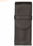 Alassio Stifteetui 15x6,3cm f&uuml;r 3 Stifte Leder schwarz