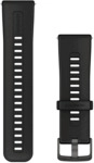 Garmin Garmin Ersatz-Armband 24 mm Silikon Schwarz mit Edelst Grau