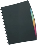 Durable Sichtbuch Duralook Style A4 20 H&uuml;llen 4-teiliges Register schw