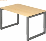 mcbuero.de Schreibtisch O-Fu&szlig; eckig 120x80cm Ahorn/Graphit
