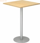 mcbuero.de Stehtisch 80x80cm Ahorn/silber