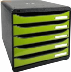 Exacompta Schubladenbox BIG-BOX PLUS 3097225D 5 Schubladen glossy/anis