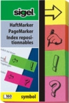 Sigel Haftmarker Symbol 50x80mm sortiert VE=4 Bl&ouml;cke a 40 Blatt St&uuml;ck