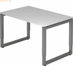 mcbuero.de Schreibtisch O-Fu&szlig; eckig 120x80cm Grau/Graphit