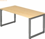 mcbuero.de Schreibtisch O-Fu&szlig; eckig 160x80cm Ahorn/Graphit
