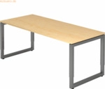 mcbuero.de Schreibtisch O-Fu&szlig; eckig 180x80cm Ahorn/Graphit