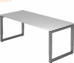 mcbuero.de Schreibtisch O-Fu&szlig; eckig 180x80cm Grau/Graphit