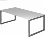 mcbuero.de Schreibtisch O-Fu&szlig; eckig 200x100cm Grau/Graphit