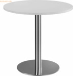 mcbuero.de Besprechungstisch 80cm wei&szlig;/chrom
