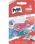 Pritt Korrekturroller Micro Roller 6m x 5mm pink und blau VE=2 St&uuml;ck