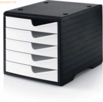 Styro Schubladenbox styroswingbox 5 Sch&uuml;be schwarz/wei&szlig;