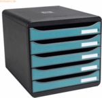 Exacompta Schubladenbox SKANDI 30934D 5 Sch&uuml;be 347x278x271m pastellbla
