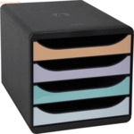 Exacompta Schubladenbox BIG-BOX 3104296D 4 Sch&uuml;be aquarel sortiert