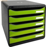 Exacompta Schubladenbox Big-Box Plus Iderama 5 F&auml;cher schwarz/glossy t