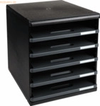 Exacompta Schubladenbox Modulo 303714D A4+ 5 Sch&uuml;be offen schwarz/dunk