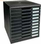 Exacompta Schubladenbox Modulo A4 10 F&auml;cher EcoBlack Schwarz