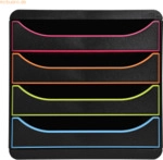 Exacompta Schubladenbox BIG-BOX 310914D 4 Sch&uuml;be harlekin/schwarz