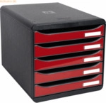 Exacompta Schubladenbox BIG-BOX PLUS 3097218D 5 Schubladen glossy/karm
