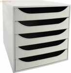 Exacompta Schubladenbox Ecobox 229606D A4+ 5 Sch&uuml;be offen grau/grau