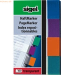 Sigel Haftmarker Transparent 50x80mm 4 Farben im Pocket VE=160 Blatt