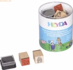 6 x Heyda Stempelset Holz Bauernhof & Pferd Motive f&uuml;r Kinder 1,5x1,5c
