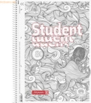 5 x Brunnen Collegeblock Student ZenArt Krake A4 90g/qm 80 Blatt Linea