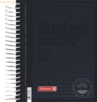 5 x Brunnen Collegeblock Student A6 kariert 90g/qm 120 Blatt onyx
