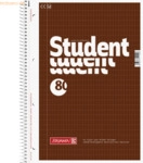 5 x Brunnen Kollegblock Student A4 70g/qm rautiert 80 Blatt braun