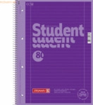 5 x Brunnen Kollegblock Student Colour Code A4 90g/qm 80 Blatt purple