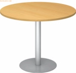 mcbuero.de Besprechungstisch 100cm Buche/silber