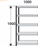 Kerkmann Magazin-Regal Stora 100 Regalfeld BxTxH 100x40x190cm schwarz/