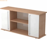 mcbuero.de Sideboard SB 2OH 2 T&uuml;ren BxTxH 166,1x44,8x84cm Griff RE Nus