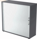 mcbuero.de Rollladenschrank 3OH BxTxH 120x40x110cm Griff CE Graphit/Si